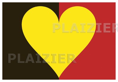 Drapeau-coeur pour une Belgique fédérale unie et tolérante (P5219)