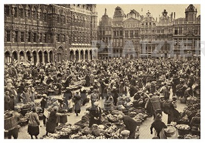 Morning Market, Grande Place, Brussels, 1937 (P6164)