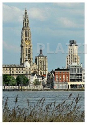Antwerpen, Schelde, Kathedraal, Boerentoren (p 6041)